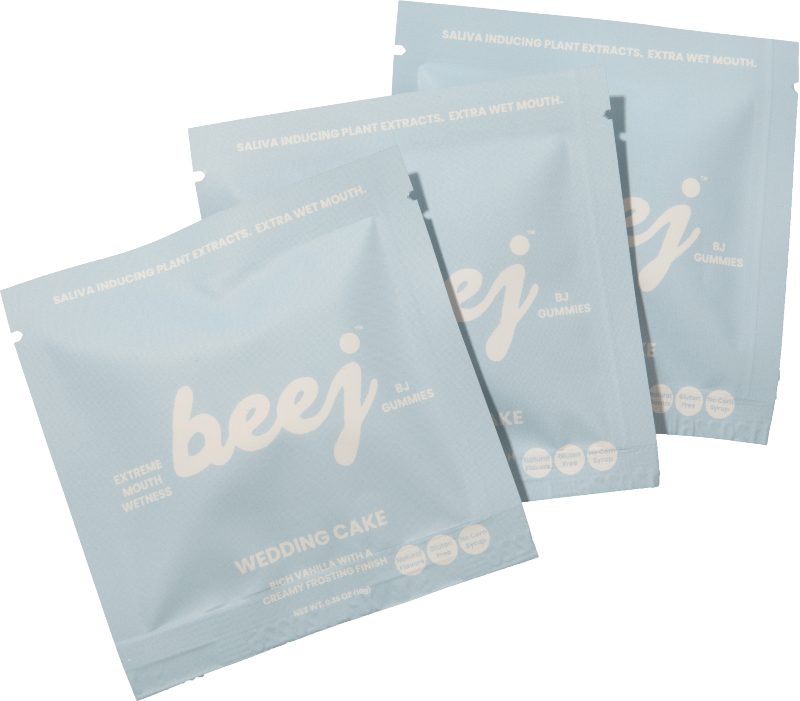 Four 'beej' branded product packages on a white background